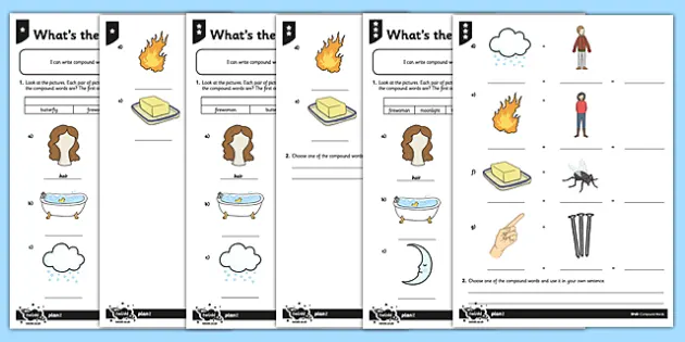 compound nouns list worksheet primary resources
