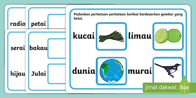 Lembaran Aktiviti Lengkapkan Suku Kata Diftong KVKVV