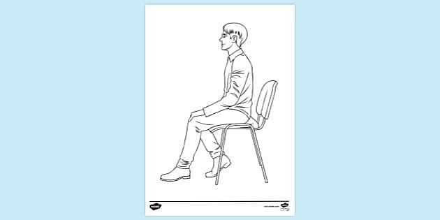 sitting on the chair coloring pages