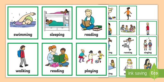 ESL Verb Cards: 'What Are They Doing' (Hecho por educadores)