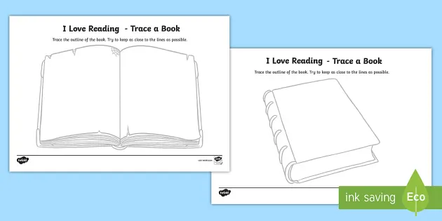 FREE! - KS1 I love Reading Trace a Book Worksheet - Twinkl