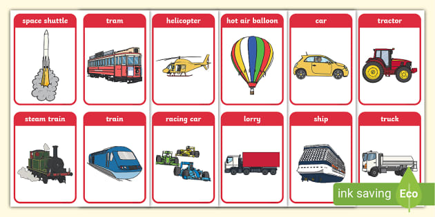 Transport Flash Cards (Teacher-Made) - Twinkl