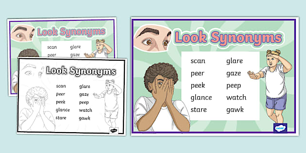 Look Synonyms Word Mat - Twinkl Word Mat (teacher made)