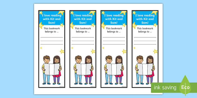 Kit and Sam Editable Bookmarks (teacher made) - Twinkl