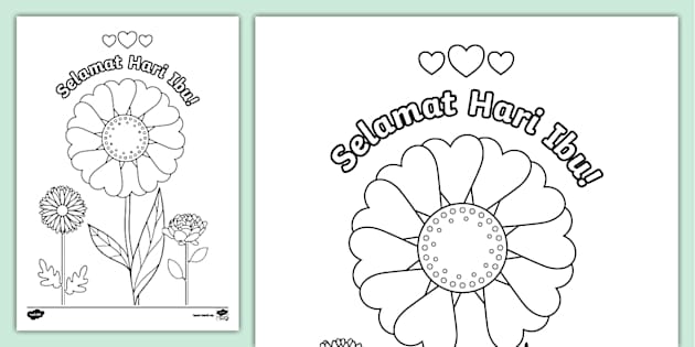 Lembaran Mewarna Selamat Hari Ibu