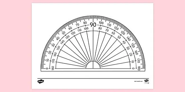 180 degree printable protractor math resources