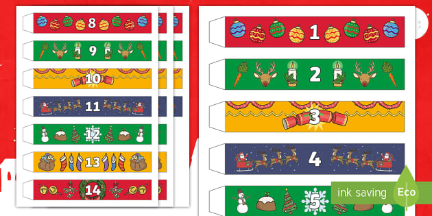 Advent Christmas Countdown Paper Chain - Twinkl