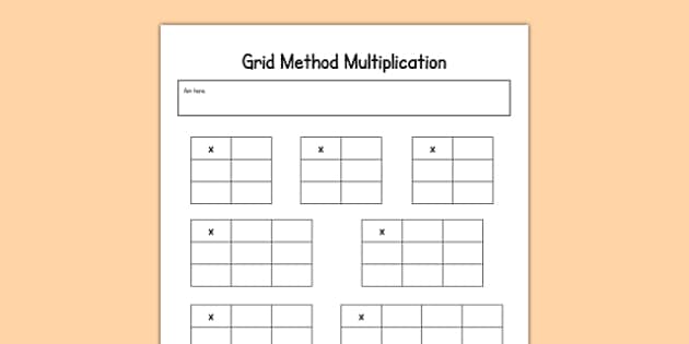 Editable Grid Method Multiplication Grids - maths, calculation