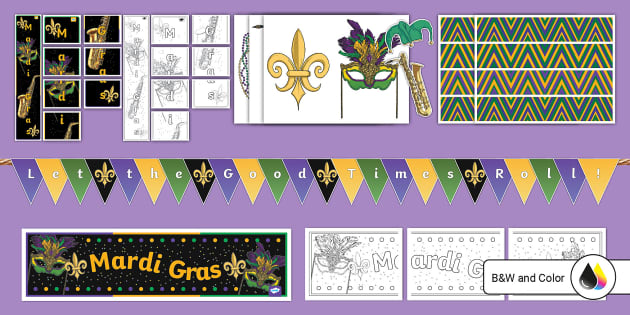 mardi gras classroom decorations