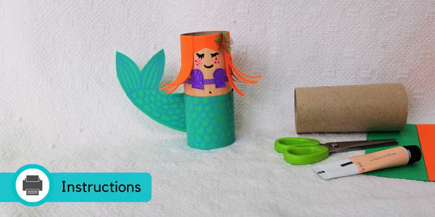 Cardboard Tube Mermaid Craft, Crafts
