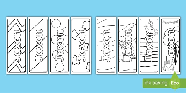 FREE! - Jaxon Name Simple Colouring Bookmarks (teacher made)