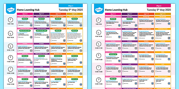 Home Learning Hub Daily Plan Tuesday 5th May (teacher made)