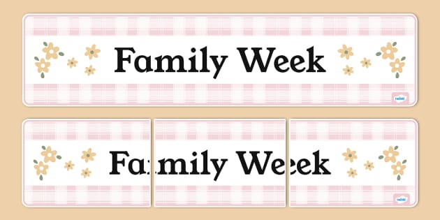 Checkered Charm Themed Family Week Display Banner - Twinkl