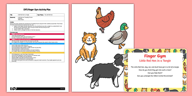 EYFS The Little Red Hen in a Tangle Finger Gym Plan and Resource Pack