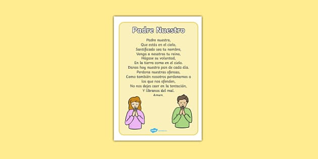 Padre Nuestro The Lord's Prayer Display Posters Spanish