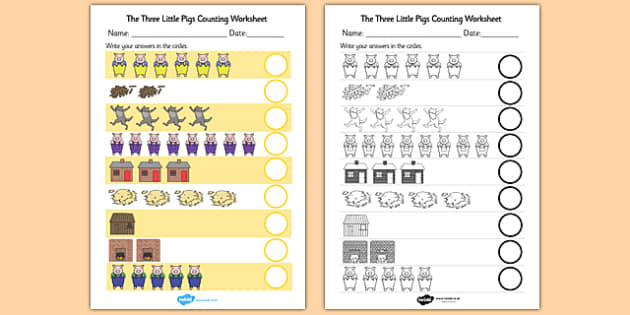 3 Little Pigs Counting Activities