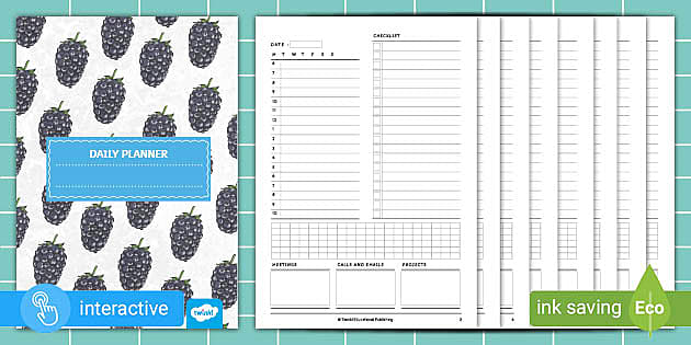 Blackberry Theme Daily Planner Booklet