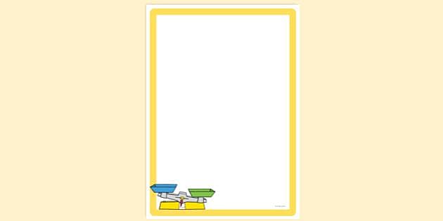 FREE! - Weighing Scales Page Border (teacher made) - Twinkl