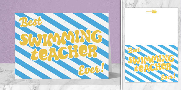 Thank You Card for Swimming Teacher | Twinkl Party - Twinkl