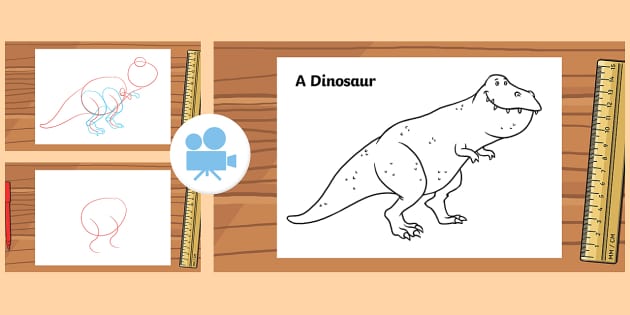 How to Draw a Dinosaur | Step By Step Drawing for Kids | Educational Videos  by Mocomi - YouTube