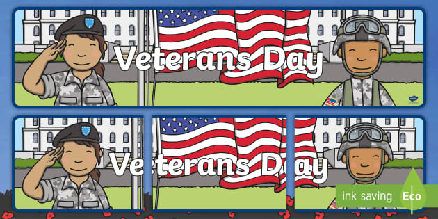 Veterans day banner for kids