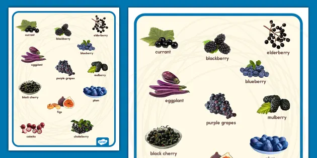 blue fruits and vegetables list