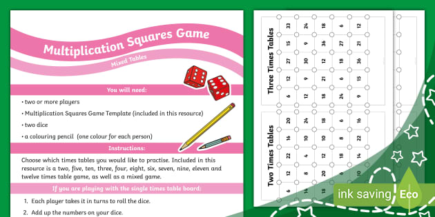 Multiplication Squares Game - Mixed Tables (Teacher-Made)