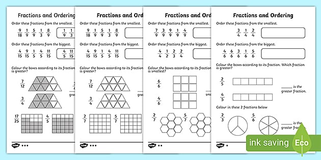 Ordering Fractions Worksheet | Primary Resources