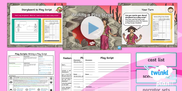 Features of a Play Script - Playscripts KS2 PPT - Twinkl