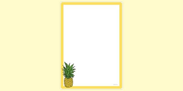 FREE! - Simple Pineapple Page Border | Page Borders | Twinkl