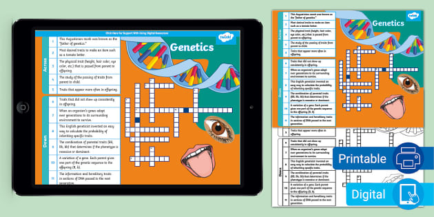 Genetics Crossword Puzzle for 6th 8th Grade (profesor hizo)