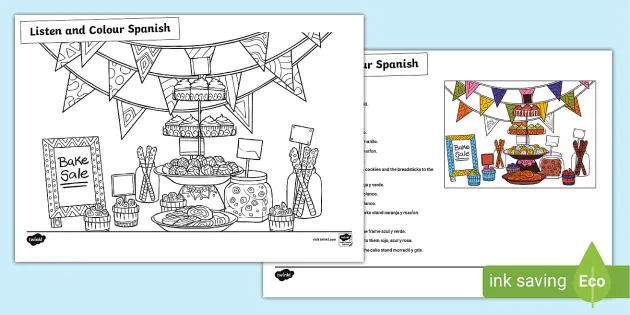 Spanish Listen and Colour Activity