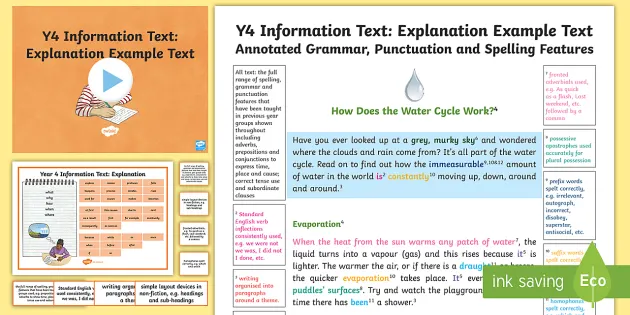 water cycle explanation report template english