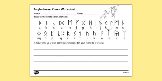 Anglo Saxon Alphabet - Runes Worksheet - Primary Resources