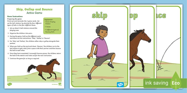 Skip, Gallop and Bounce Active Game (Teacher-Made) - Twinkl