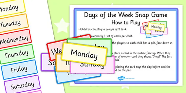 Days Of The Week Interactive Snap Game Twinkl