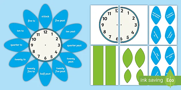 12 Hour Clock Face with Minutes (Teacher-Made) - Twinkl