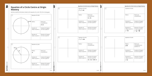 👉 Finding The Equation Of A Circle Centred At The Origin Mastery