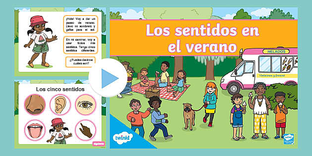 PowerPoint Los sentidos en el verano (Lehrer gemacht)