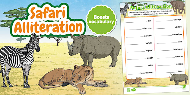 Intermediate Phase Home Language - Safari - Alliteration Worksheet ...