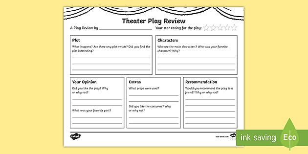 newspaper assignment to review plays