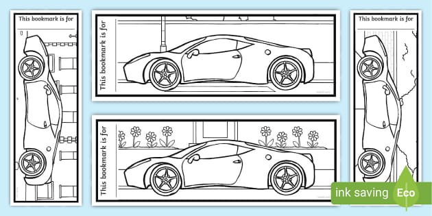 FREE! - Lamborghini Themed Bookmarks to Colour - Twinkl