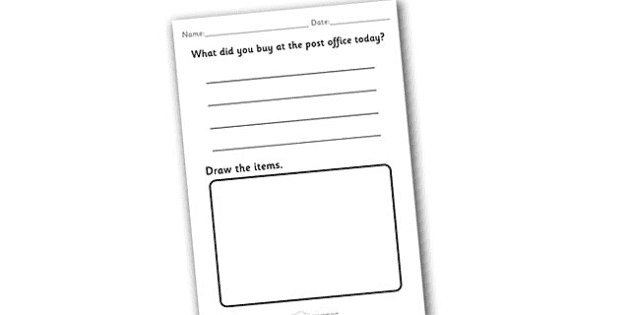 FREE! - What Did You Buy at the Post Office Today? Drawing and Writing