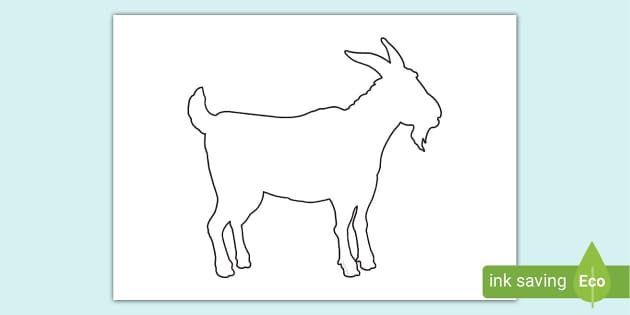 Goat Outline Template, Goat, Farm Animals (teacher made)