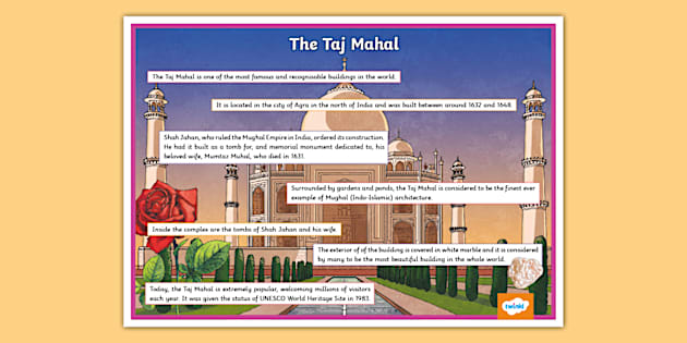 The Story of the Taj Mahal Display Poster (teacher made)