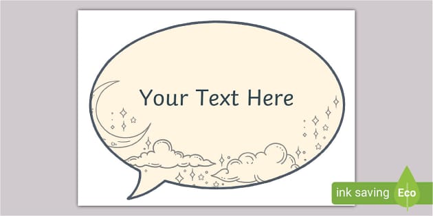 Celestial Themed Editable Speech Bubble Display - Twinkl