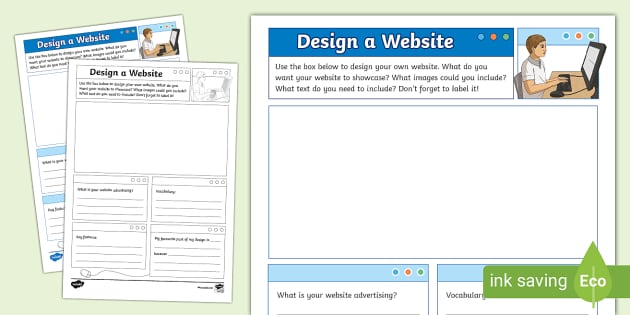 * NEW * Design a Website Worksheet (teacher made) - Twinkl