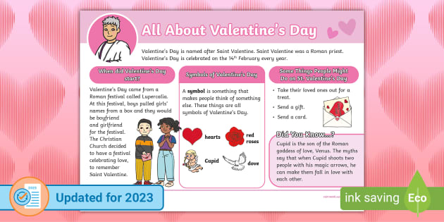 KS1 Valentine's Day Fact File (teacher made) - Twinkl