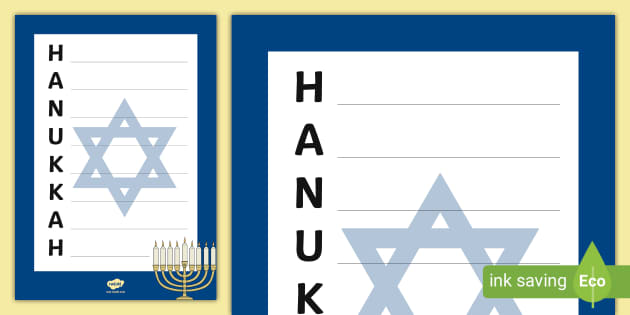 Hanukkah Acrostic Poem - Twinkl