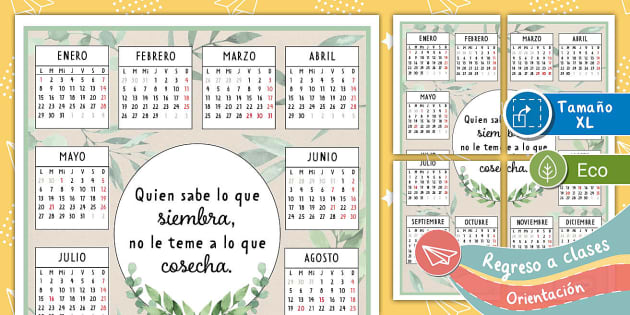 calendario 2024 en español  Almanaques para imprimir, Frases